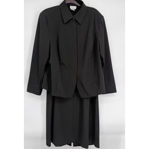 Jacobson's Black Skirt Suit Set Professional Business Sz 18W Jacket 16W Skirt